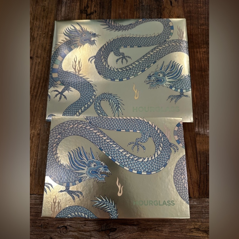 Hourglass Metallic box - Blue & Gold box and gift bag